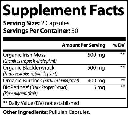 VitaVibeRX Sea Moss Supplement 43,500mg 4in1, 5 Super Ingredients, Extra Strength & High Potency, 60 Capsules, MADE IN USA